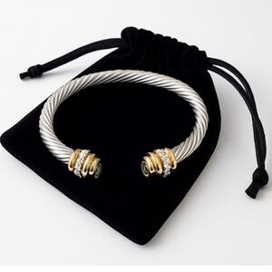 Two-Tone Twist Cable Cuff Bracelet